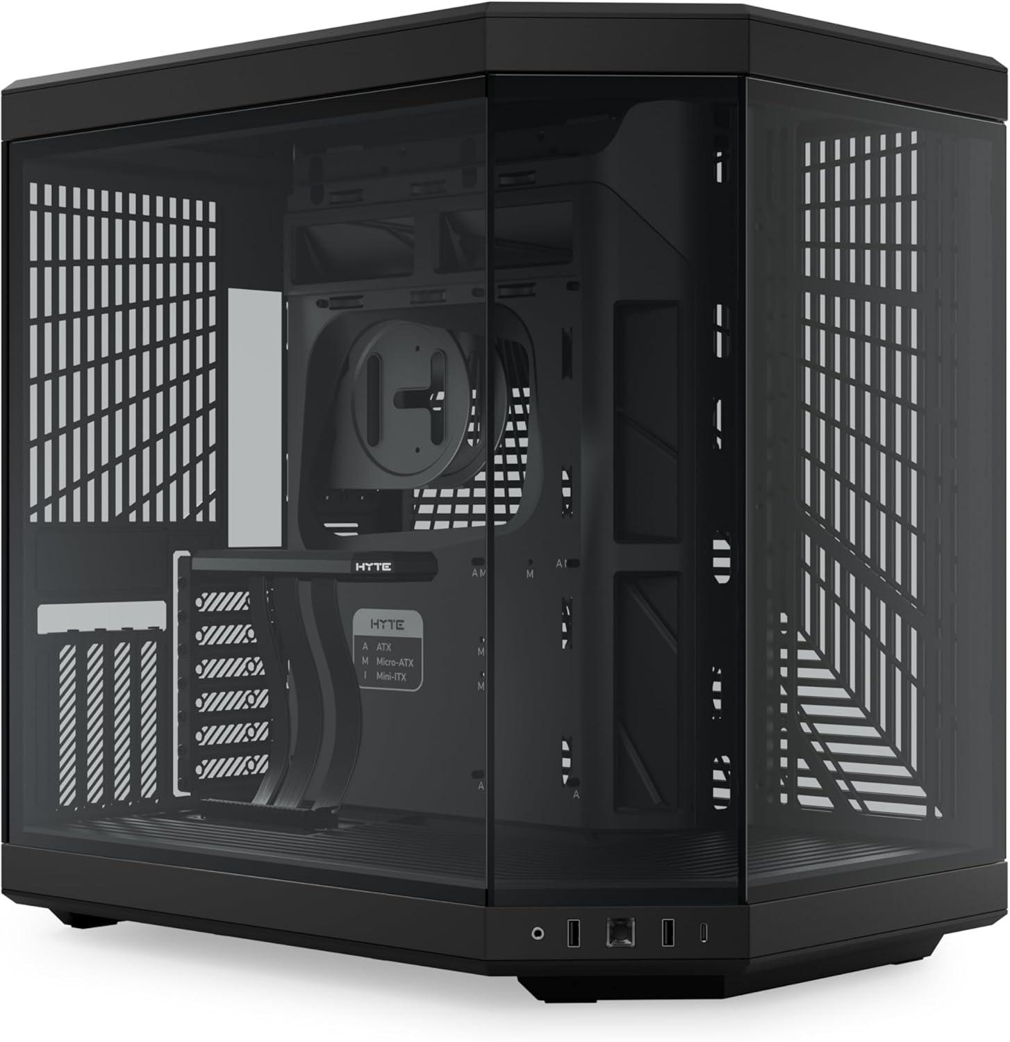 HYTE Y70 CS-HYTE-Y70-B Dual Chamber Mid-Tower ATX Case with PCIe 4.0 Express Riser Cable Included, Black