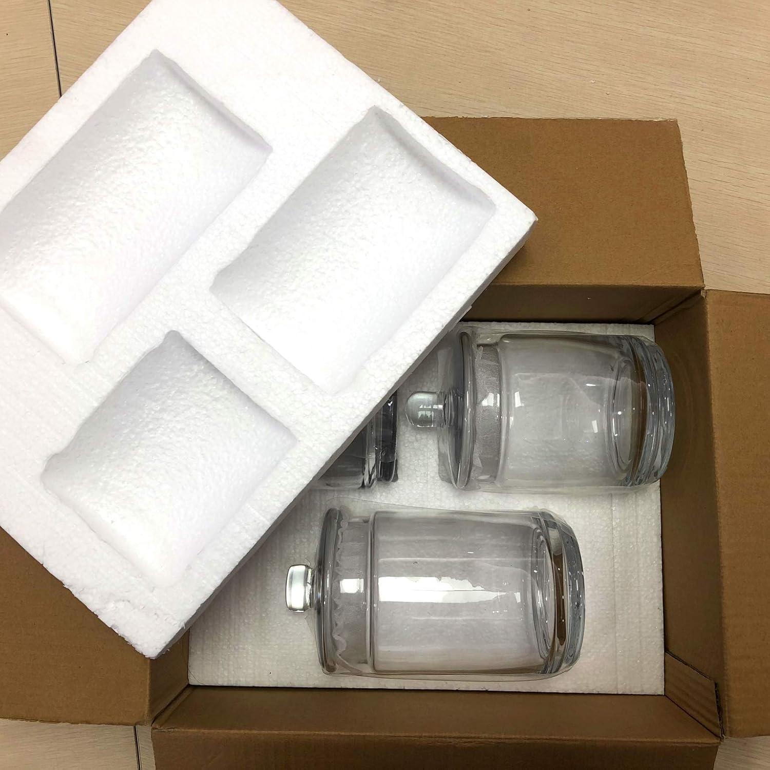 Whole Housewares | Glass Apothecary Jars (4.5 Inch) with Lids | Set of 3