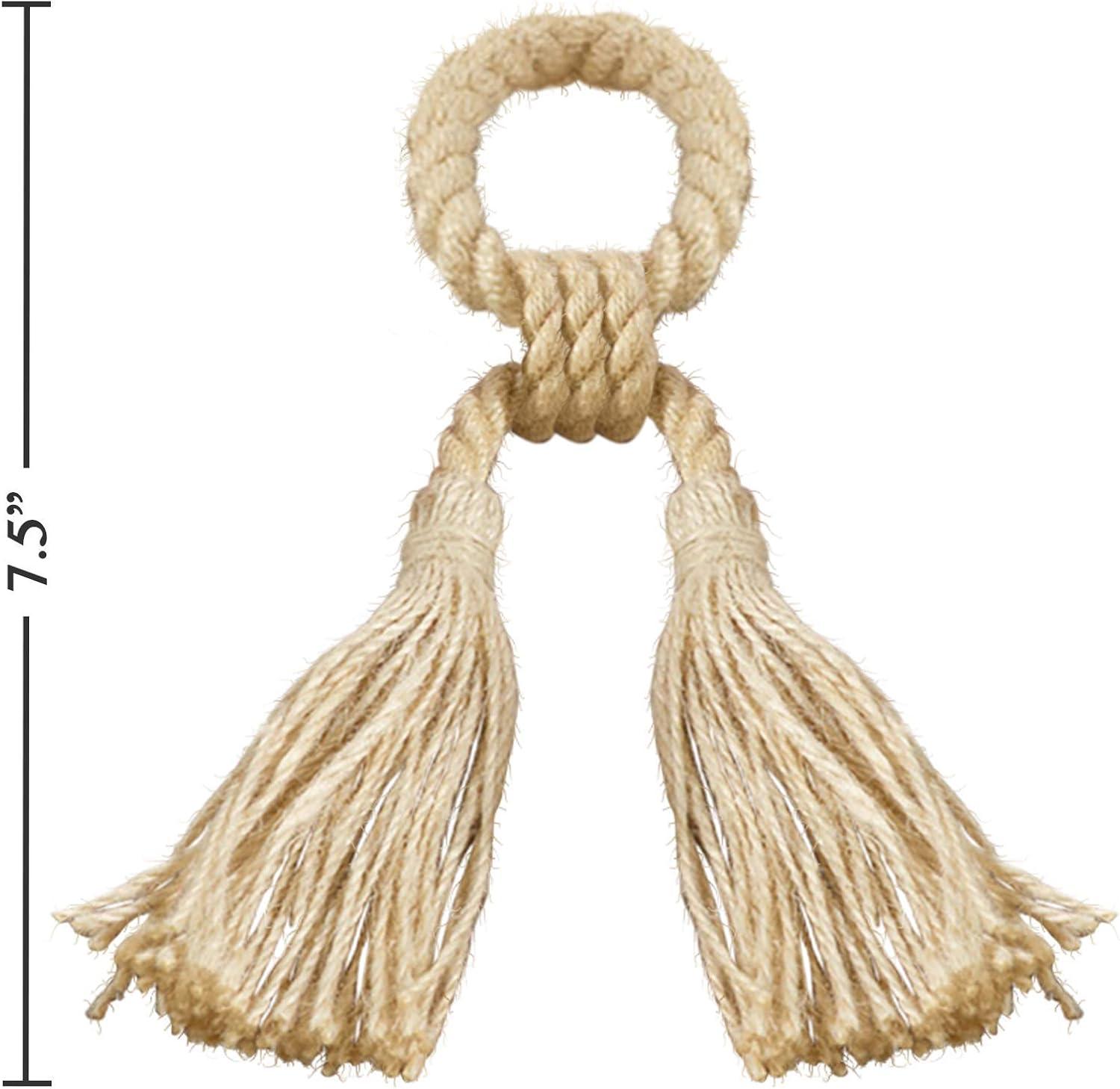 Saro Lifestyle Jute Tassel Napkin Rings (set of 4)