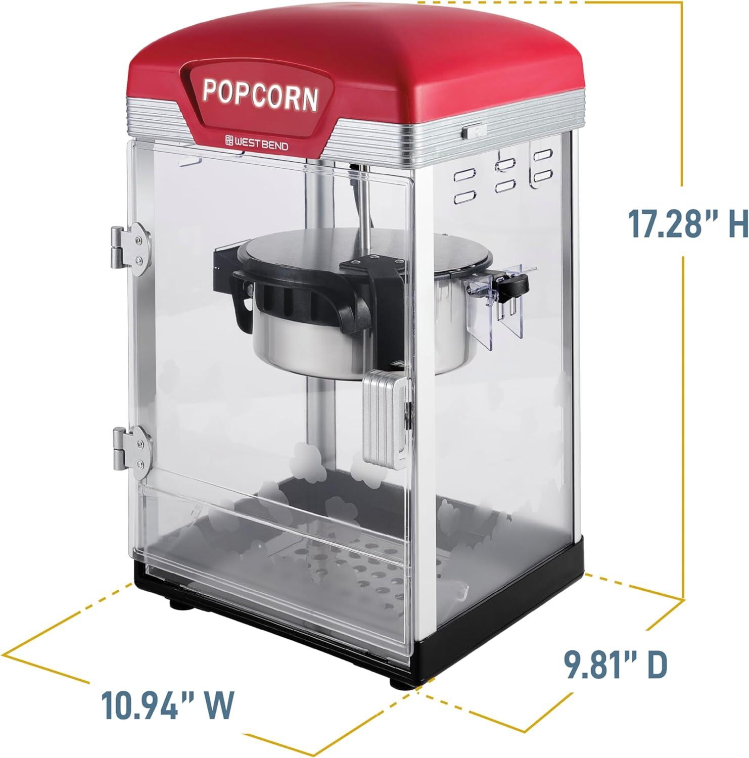 West Bend West Bend Theater Crazy 4 Qt. Popcorn Machine, In Black