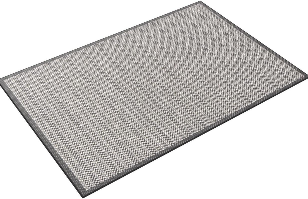 Sleek Gray Polypropylene 5'3" x 8' Outdoor Rug