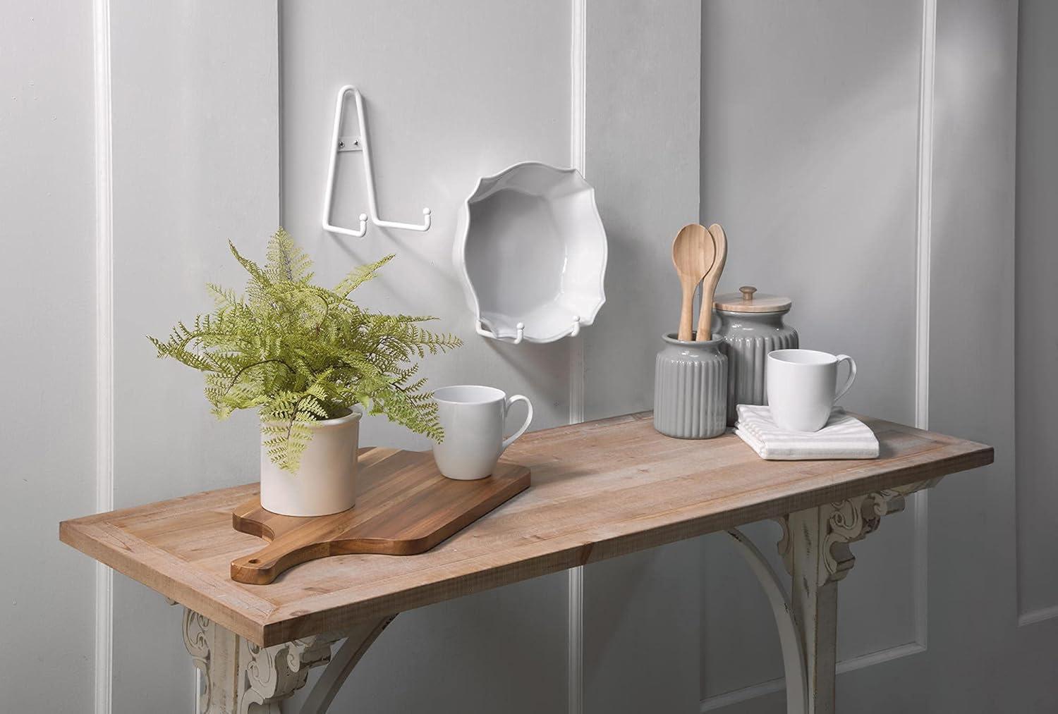 Tripar International, Inc. Wall Metal Plate Rack, Set of 4 White White Finish