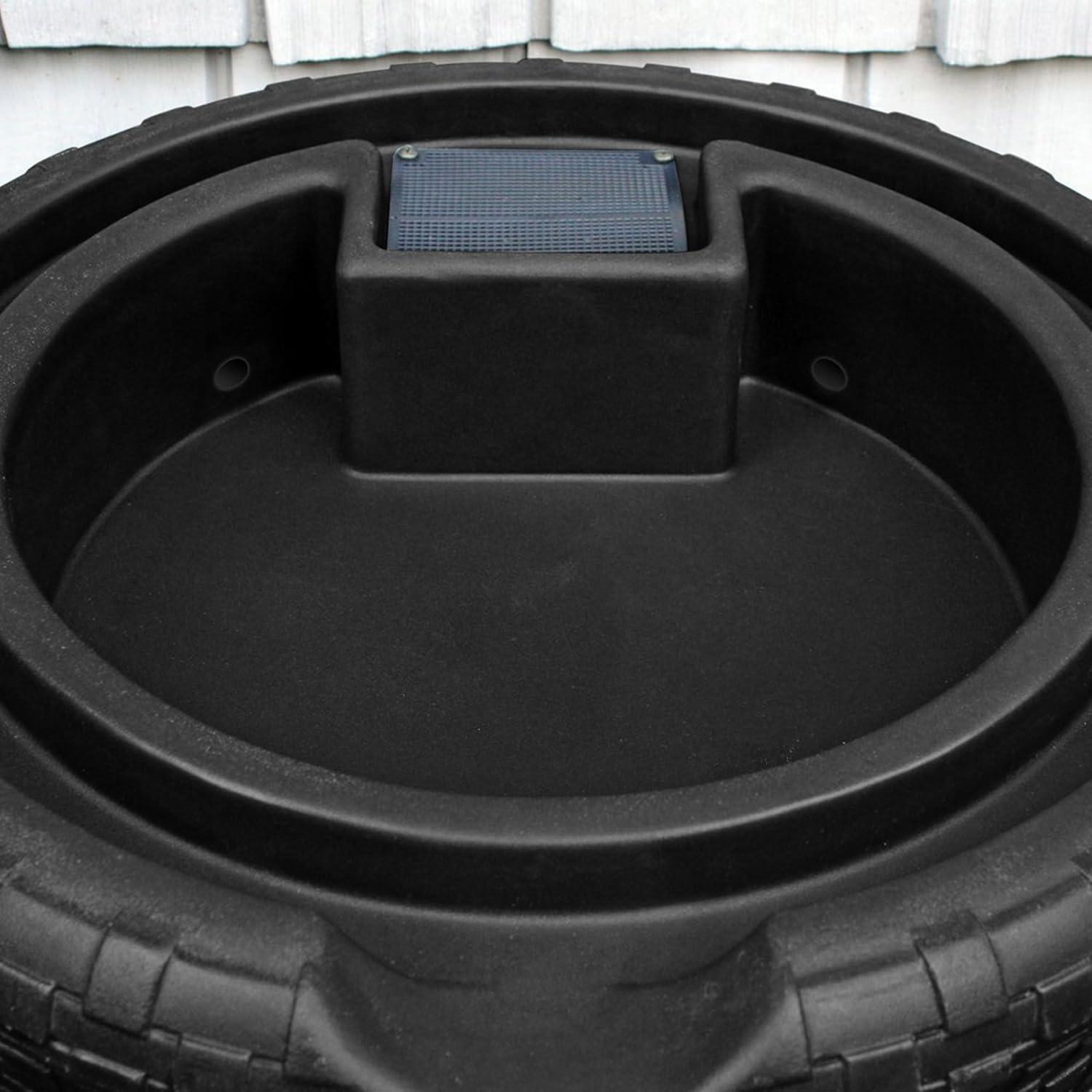 Good Ideas Impressions 50 Gallon Nantucket Outdoor Home Rain Barrel Water Storage Collector with Garden Planter and Brass Spigot, Black (2 Pack)