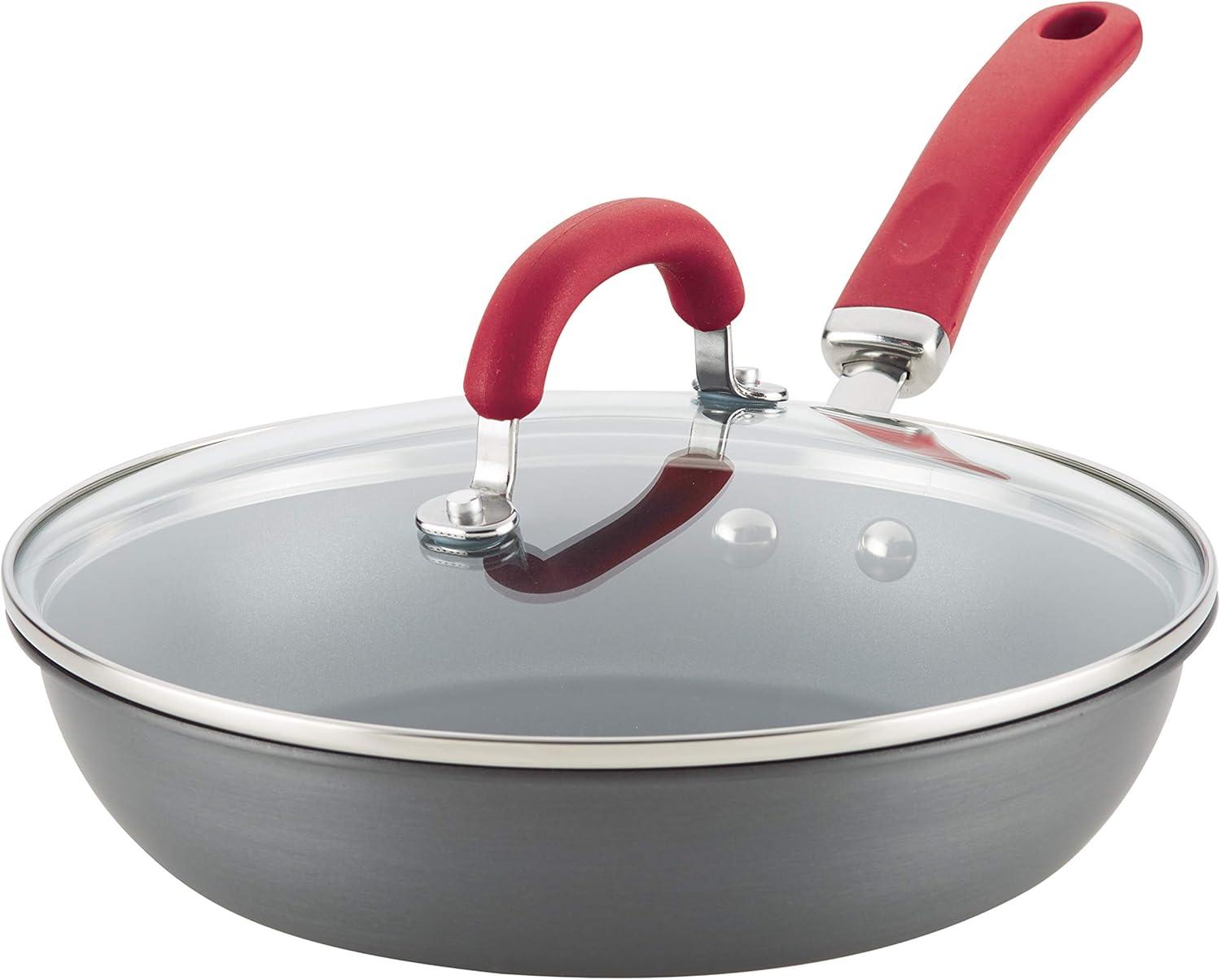 Rachael Ray Rachael Ray Create Delicious Hard Anodized Aluminum Nonstick Deep Frying Pan, 10.25-Inch
