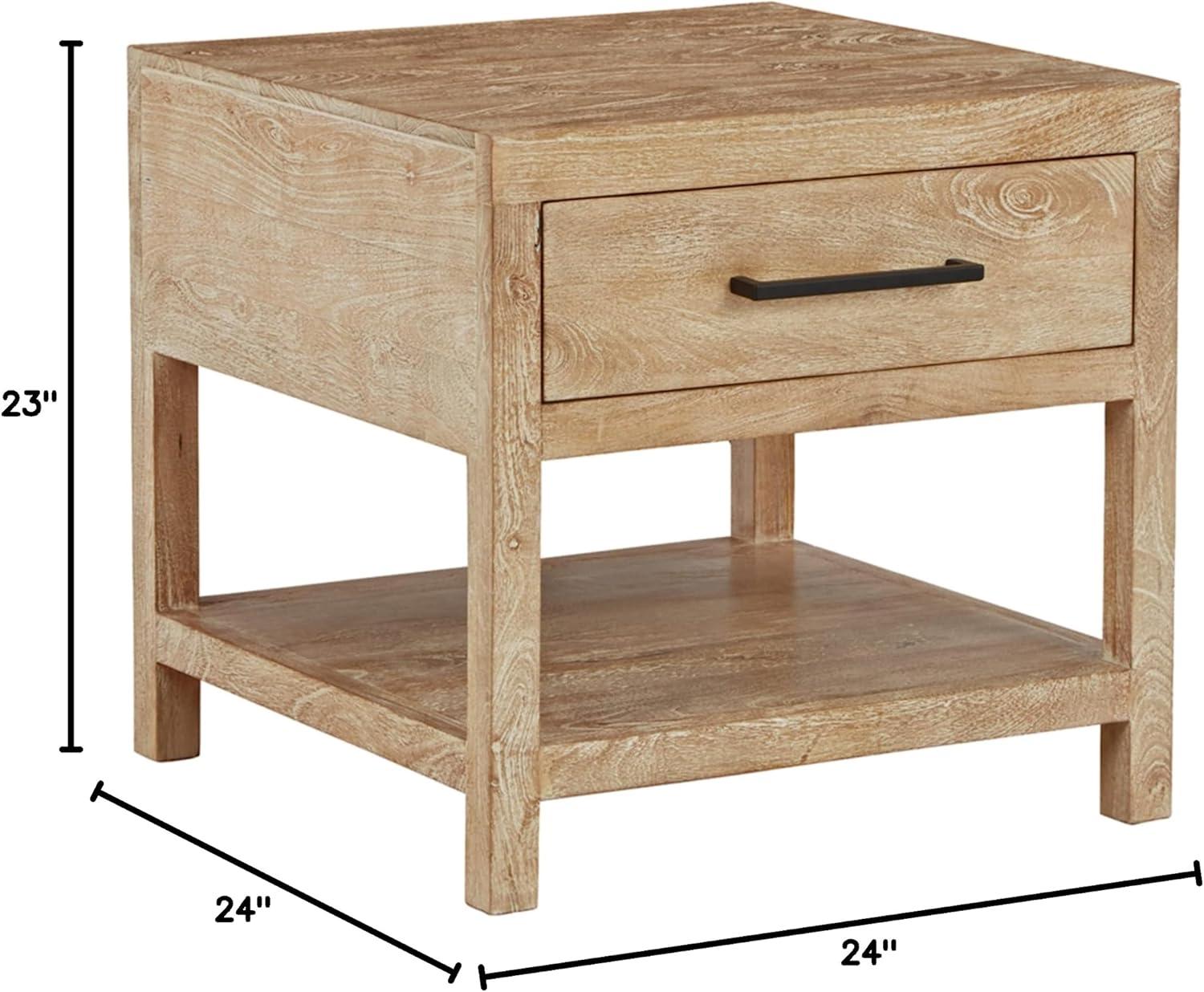 Belenburg Solid Wood End Table with Storage