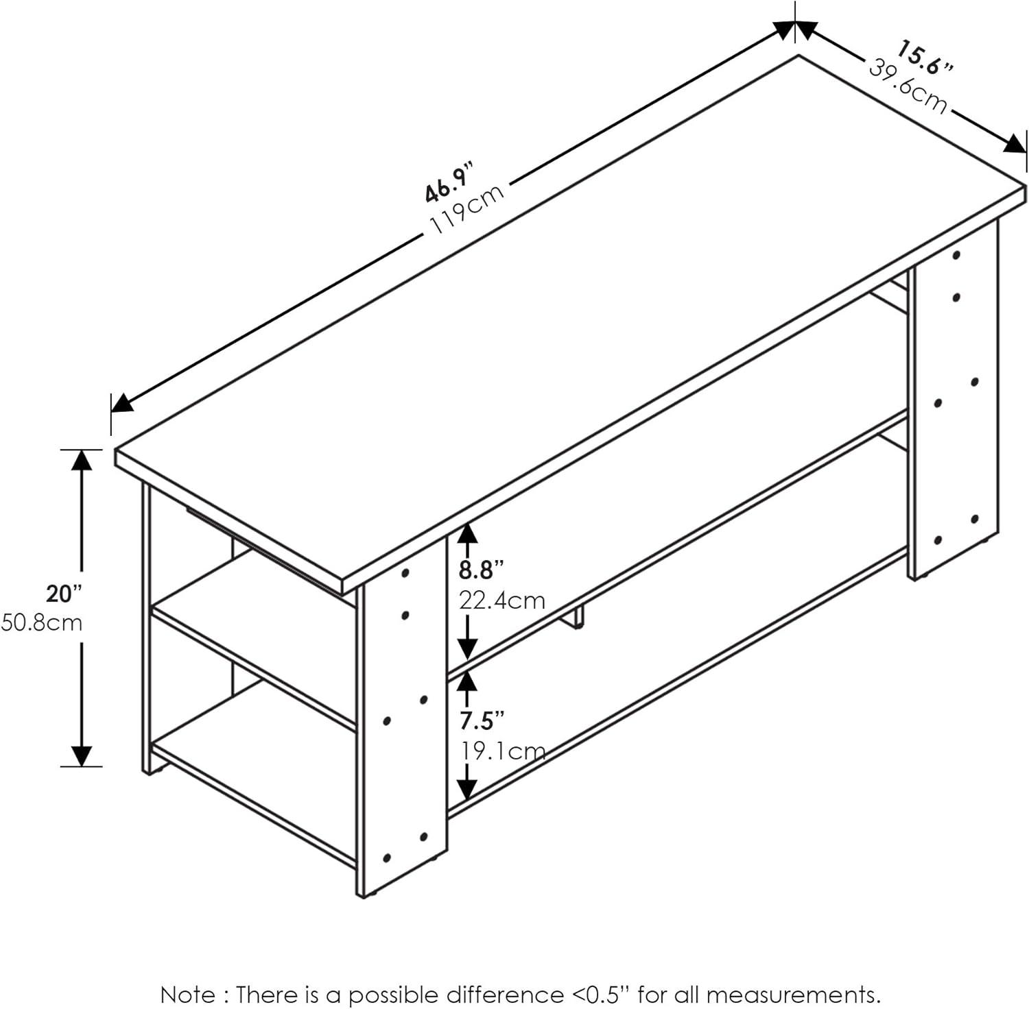 White Composite Wood TV Stand with Open Shelves for 55-Inch TVs