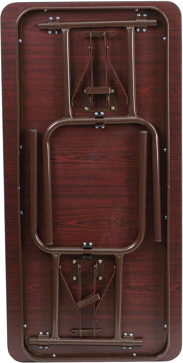 Flash Furniture Wofford 24" x 48" Rectangular Mahogany Melamine Laminate Folding Banquet Table