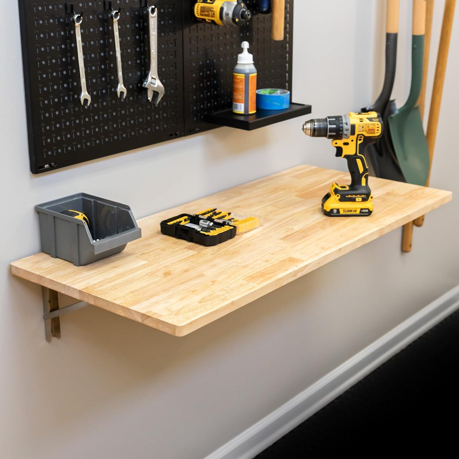 Folding Workbench | Hardwood Wall Mount Table