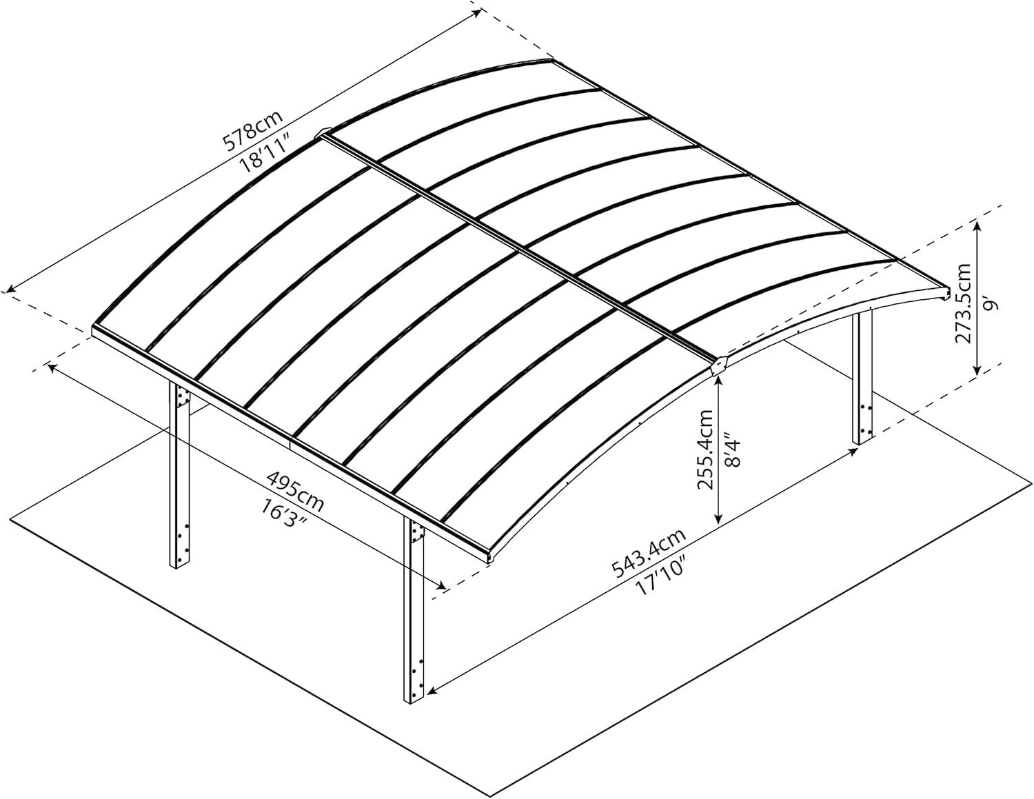 Palram - Canopia Arizona Wave 19 W x 16.2 D Carport