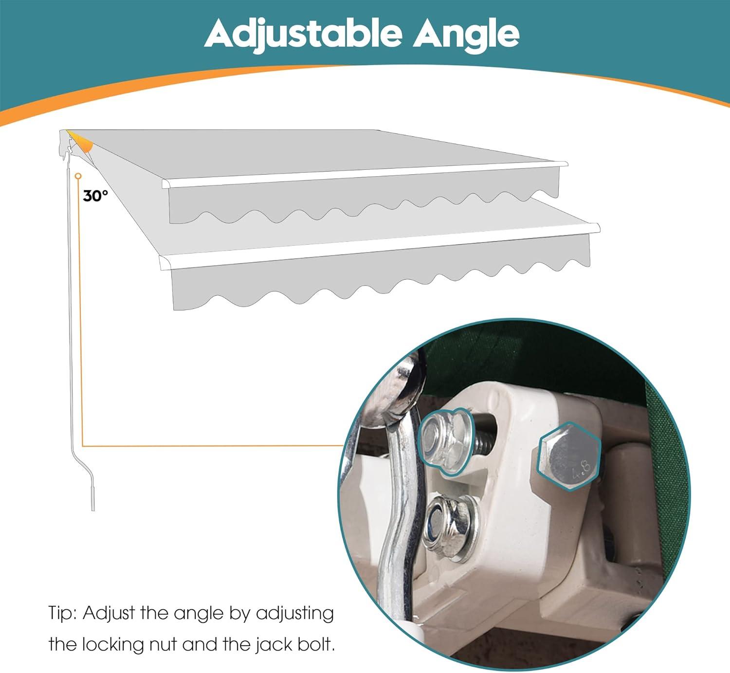 Newacme LLC Freeport Park Alvin 10 ft. W x 8 ft. D Retractable Patio Awning