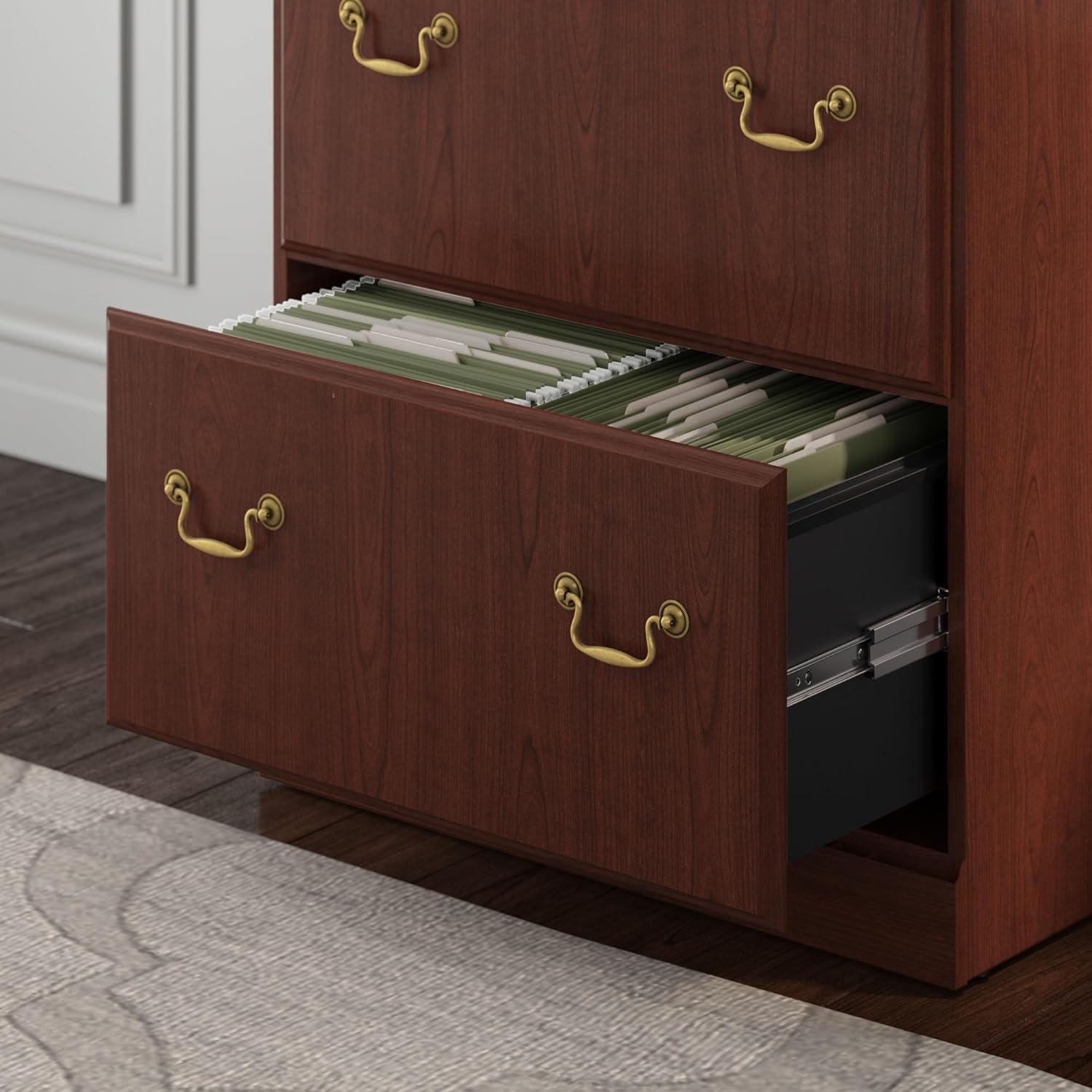 Bush Furniture Saratoga Lateral File Cabinet in Harvest Cherry