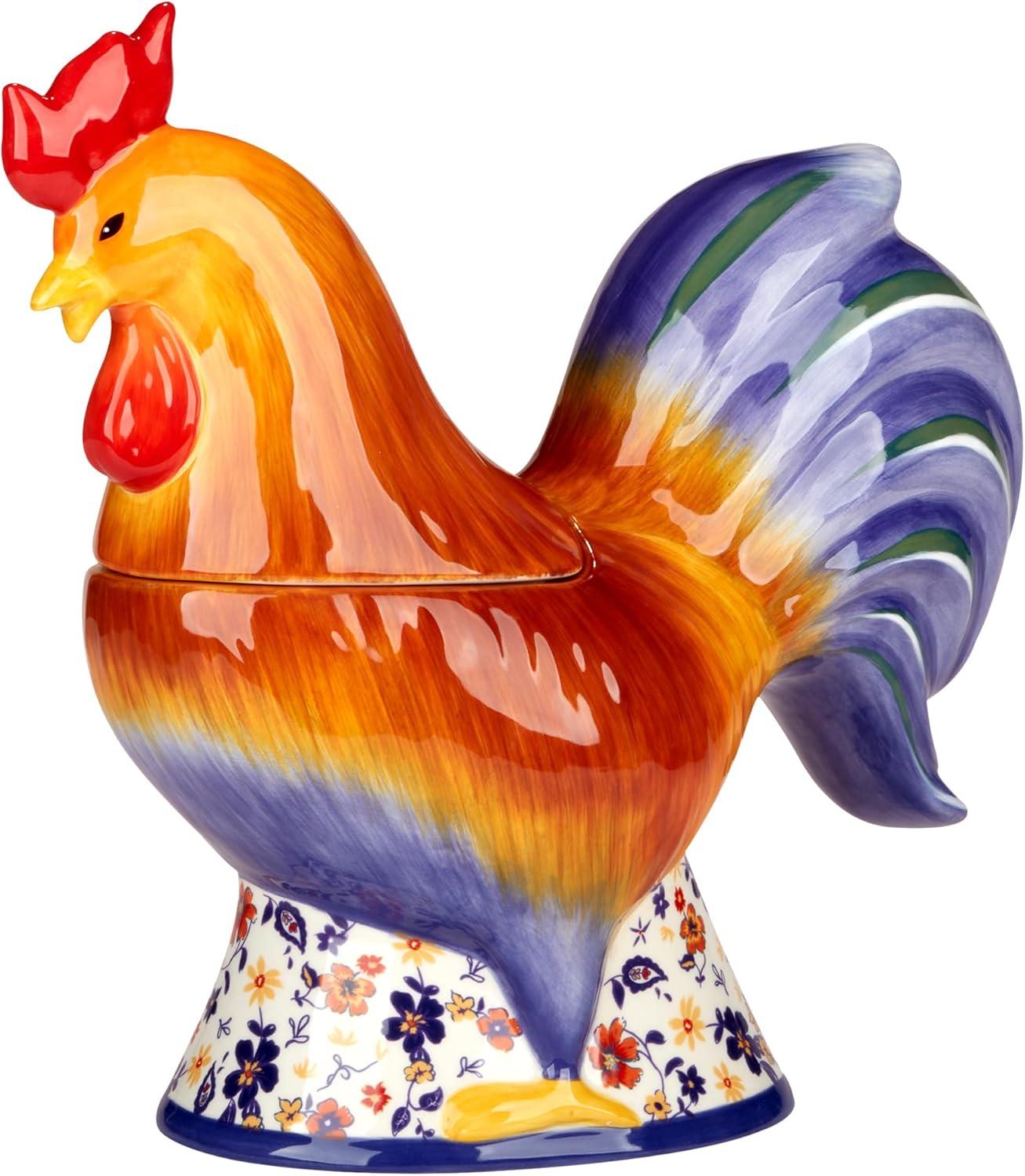 Morning Rooster 3-D Rooster Cookie Jar 12.25in x 5.75in x 11.5in 48 oz