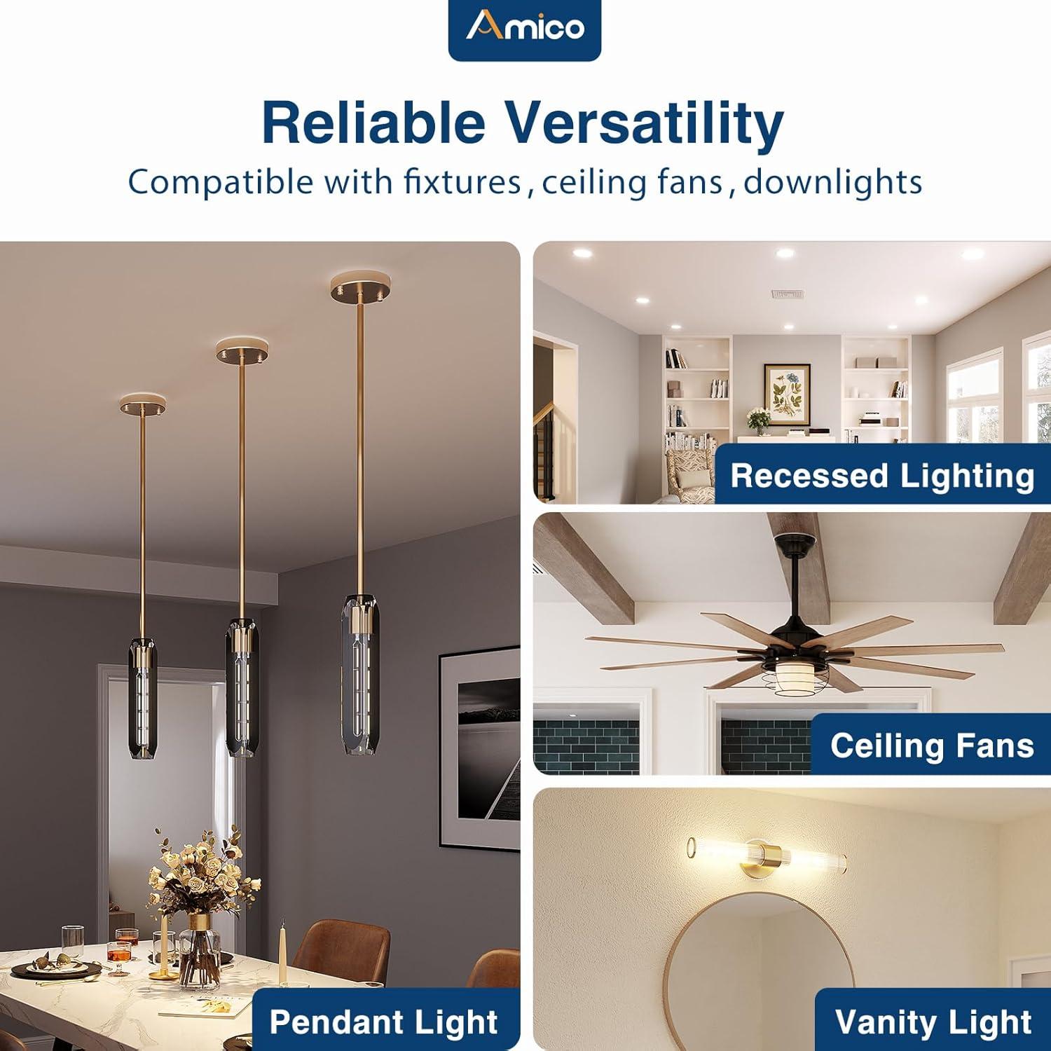 6 Pack Gloss White Goof Trim Ring for 6" Inch Recessed Lighting Trim Can Light Trim for Down Light, Outer Diameter 8 Inches