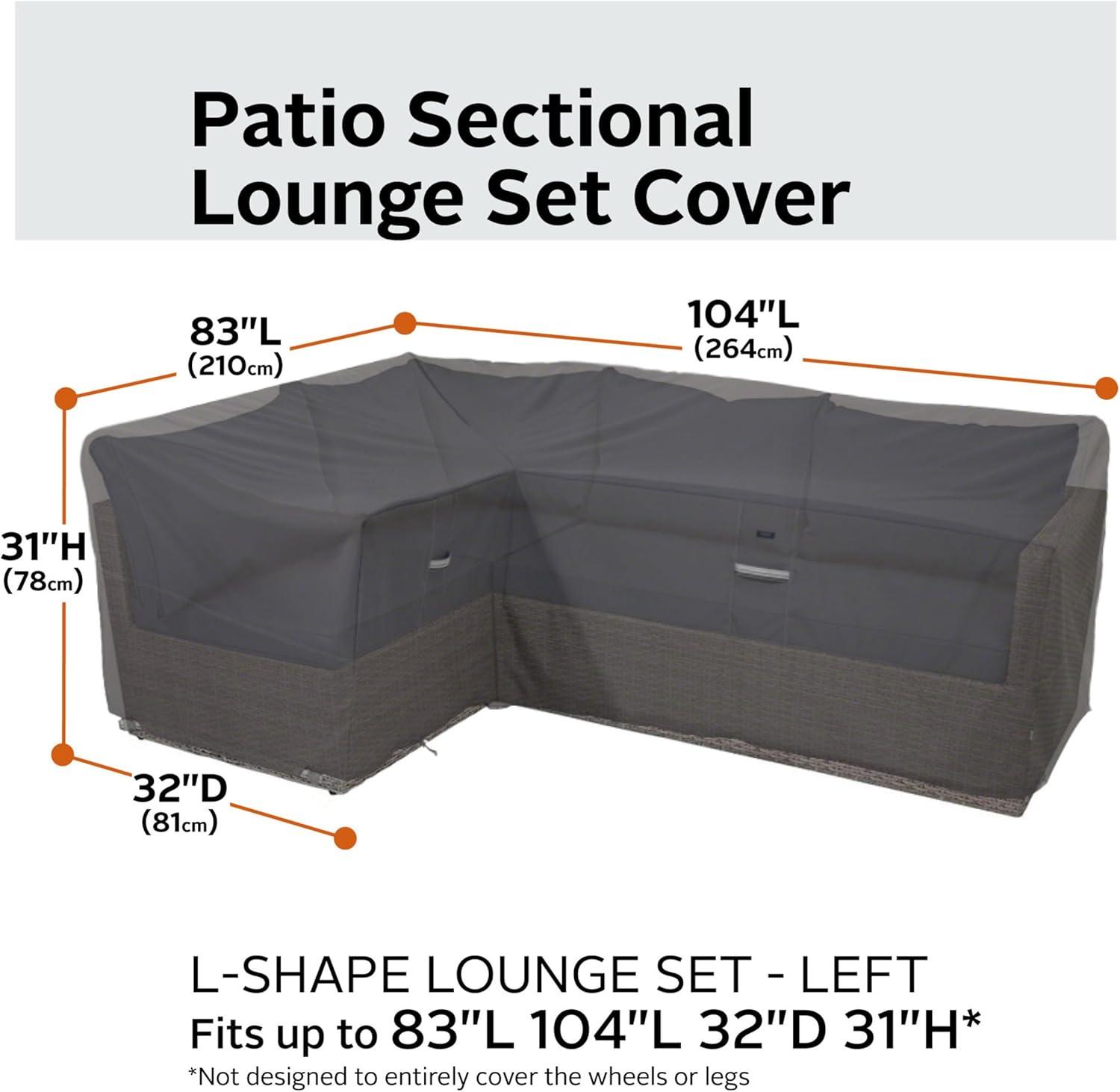 Classic Accessories Ravenna Water-Resistant 104 inch Patio Left Facing Sectional Lounge Set Cover