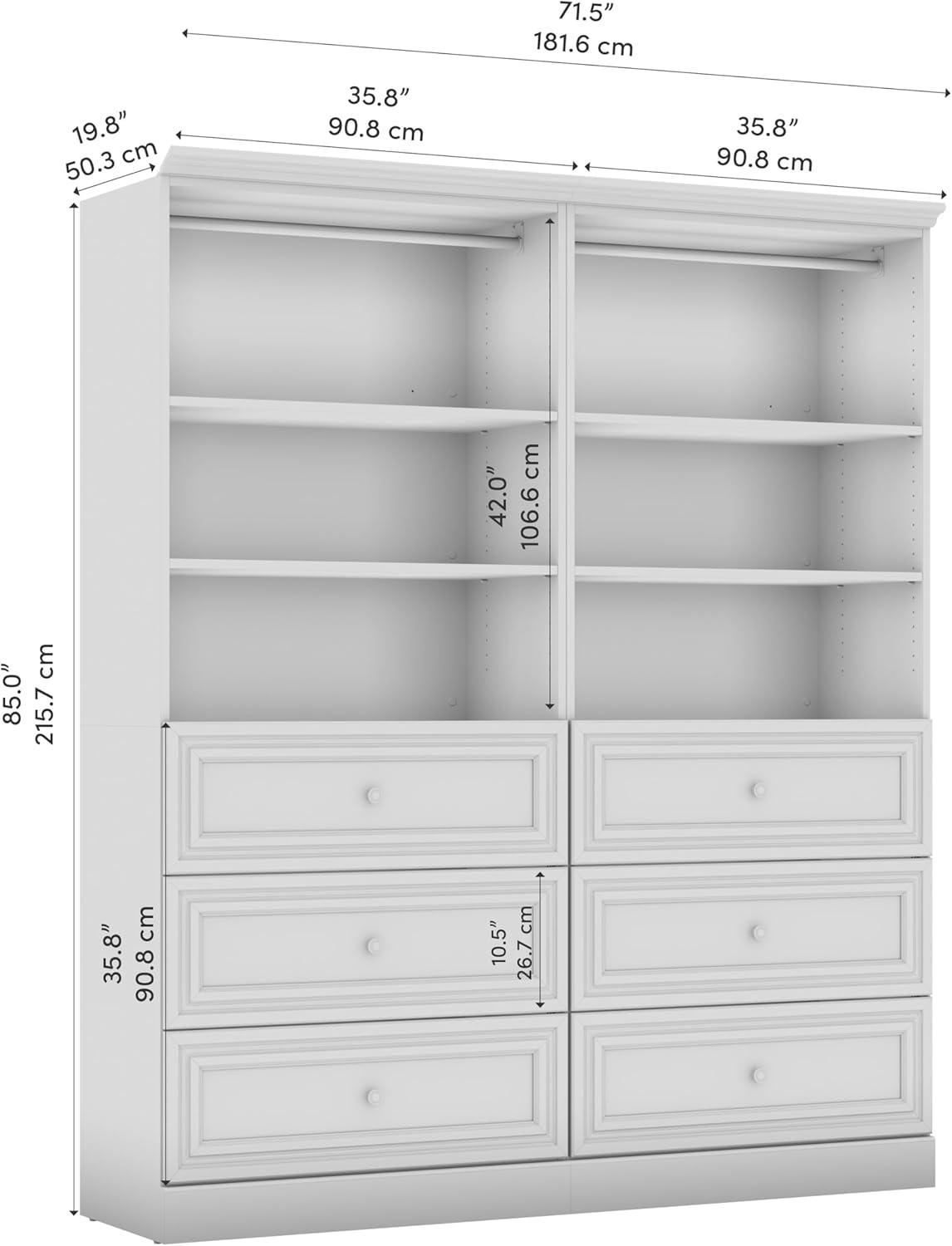 Versatile by Bestar 72'' Storage Kit in White