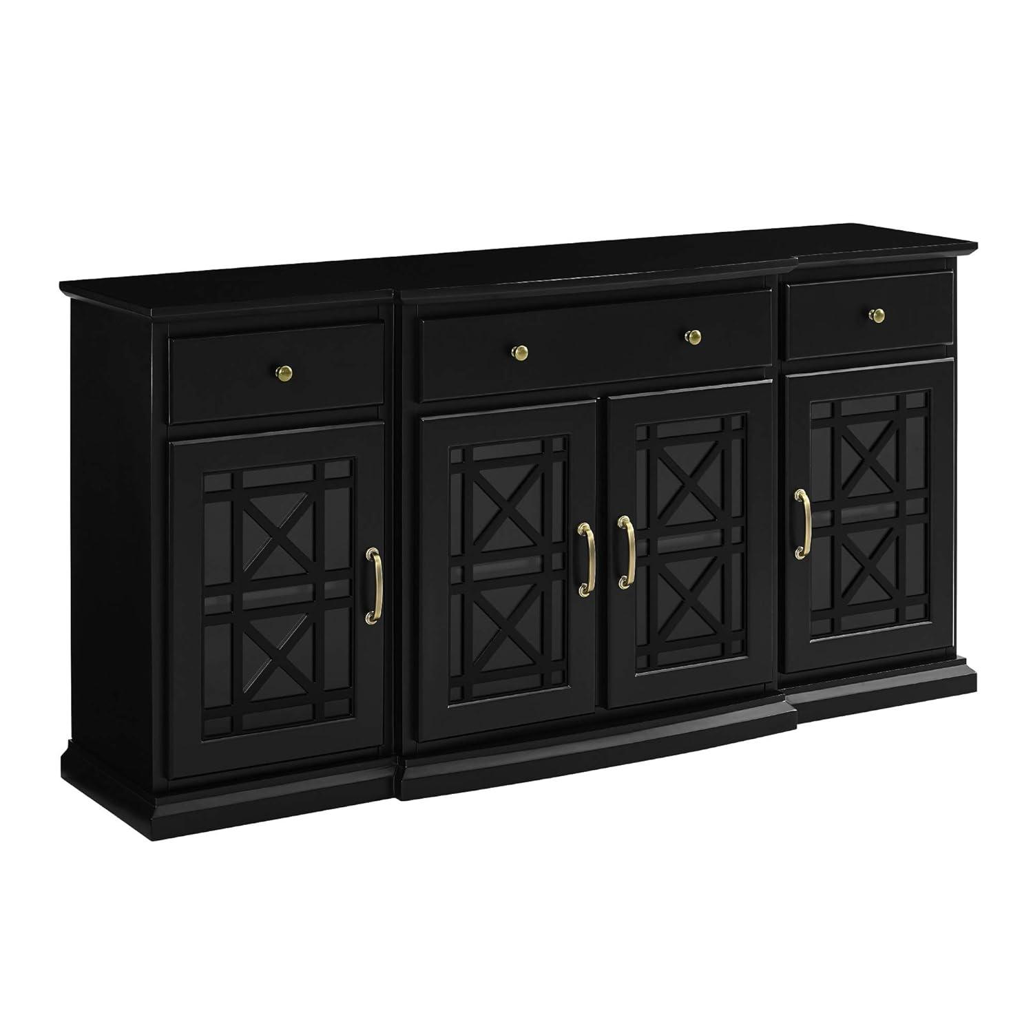 Saugeries Fretwork Detailed Glass Door Sideboard
