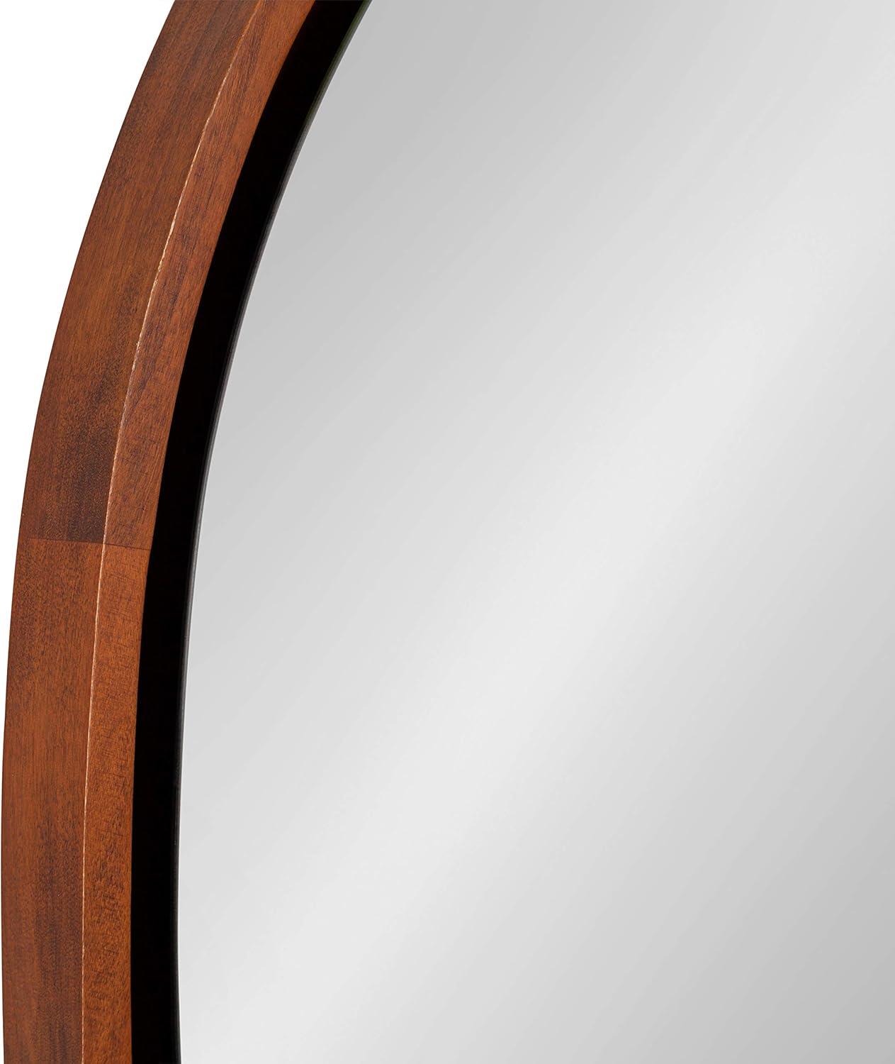 30&#34; Evans Round Wall Mirror Walnut Brown - Kate &#38; Laurel All Things Decor