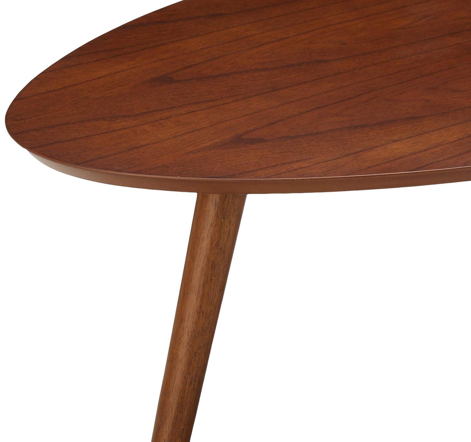 GDF Studio Cilla Mid Century Modern Wood Tripod Coffee Table, Walnut