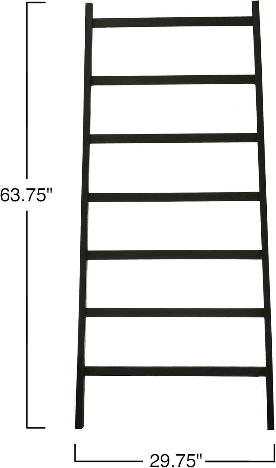 64" H Decorative Fir Wood Ladder with 7 Rungs