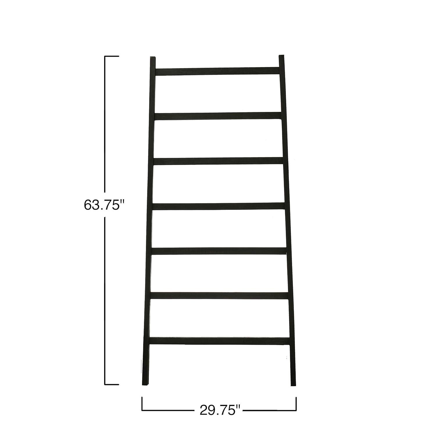 64" H Decorative Fir Wood Ladder with 7 Rungs