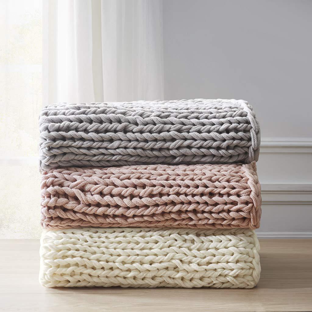 Kelly Clarkson Home Madison Hand Made Chunky Double Knit Throw Blanket