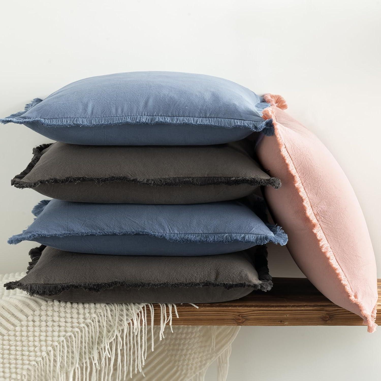 Deconovo Deconovo Pom-poms Velvet Reversible Pillow Cover (Set of 2)