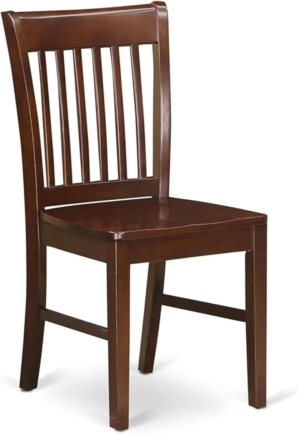 East West Furniture Norfol 11" Wood Dining Chairs in Mahogany (Set of 2)