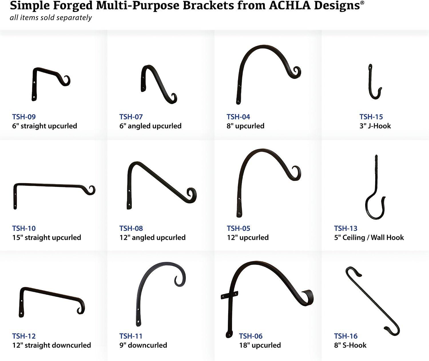 Panacea 12 In. Black Powder-Coated Curved Wrought Iron Hanging Plant Bracket