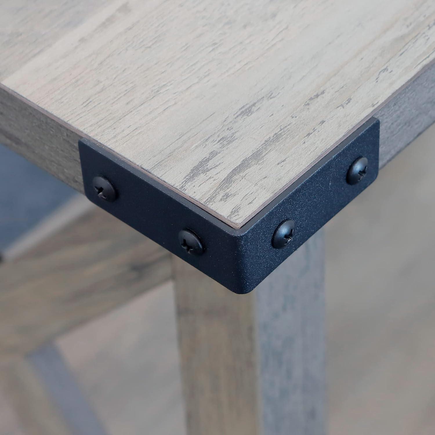 Rainbow Sophia Side Table End Table for Living Room, Farmhouse Accent Wood Nightstand for Bedroom with 2-Tier Storage, Dark Walnut