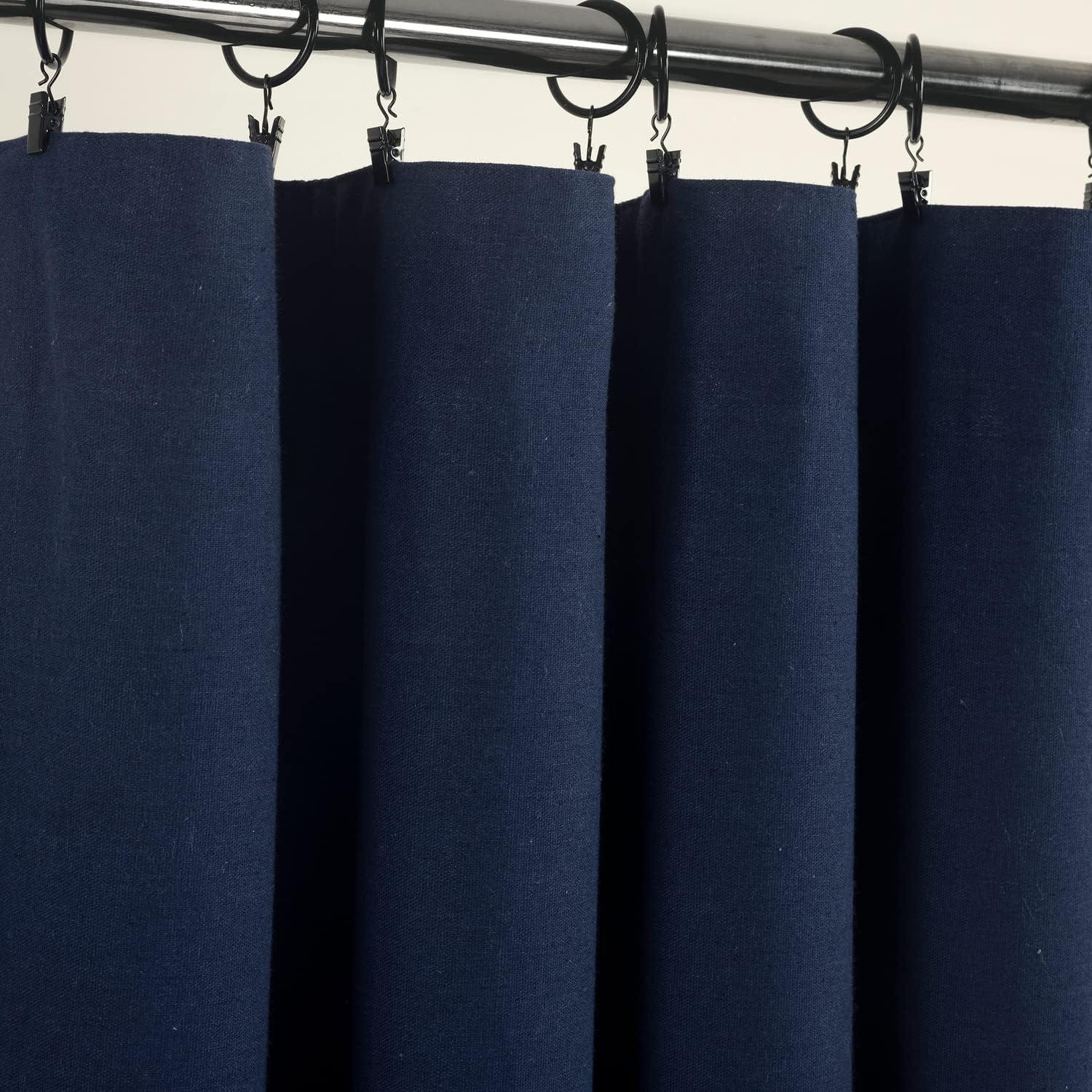 Lush Decor Linen Button Cotton Blend Blackout Thermal Rod Pocket Single Curtain Panel