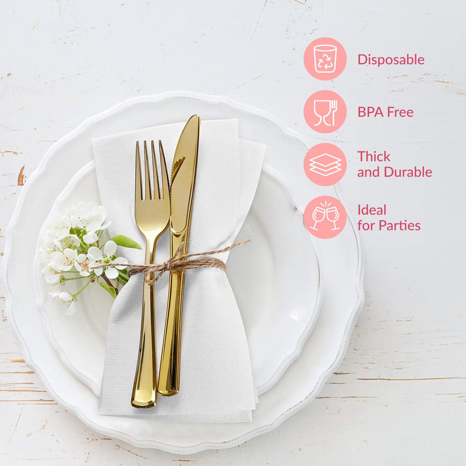 Prestee Feel Disposable Napkins-50 Linen, White