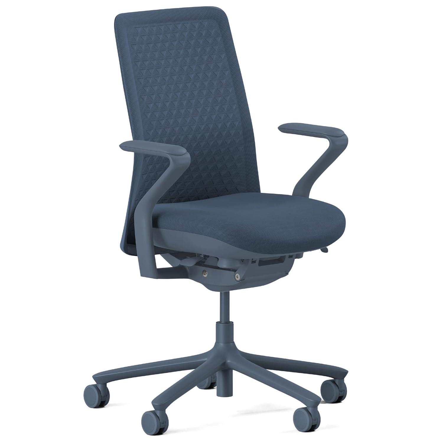 Cobalt Fabric Swivel Executive Office Chair with Aluminum Base