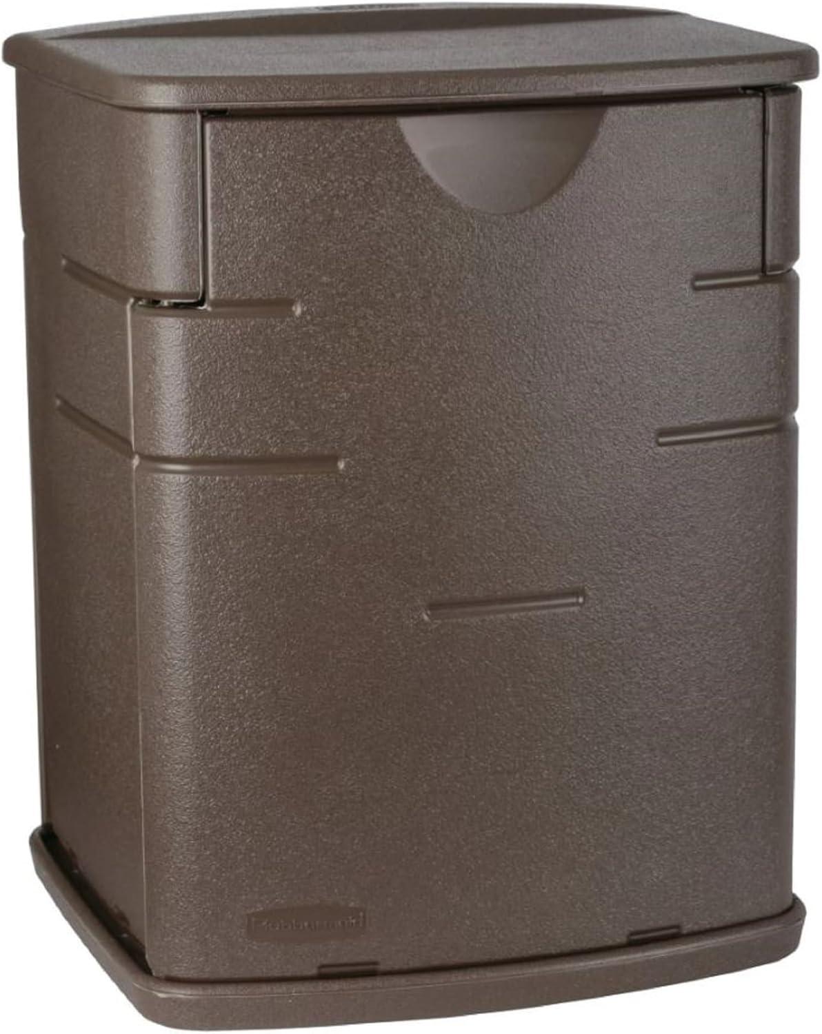 Compact Brown Plastic Outdoor Storage Deck Box