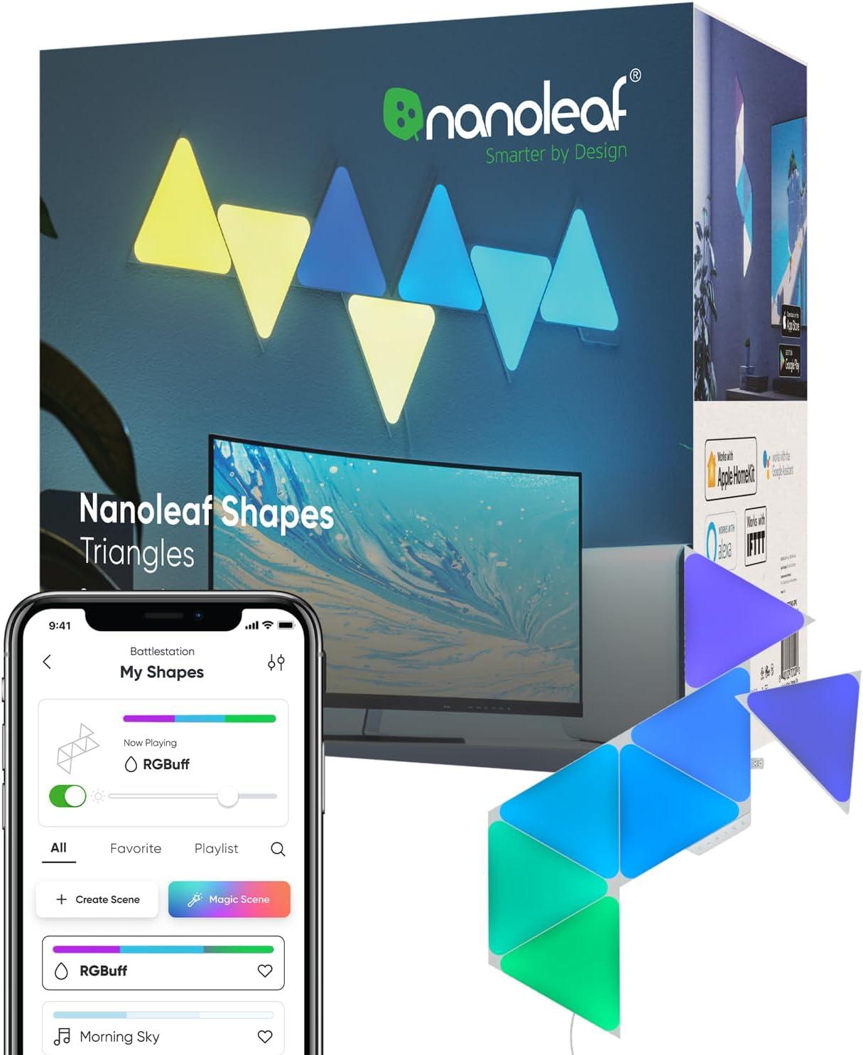 Nanoleaf 7pk Shapes Triangle Smarter LED Light Kit