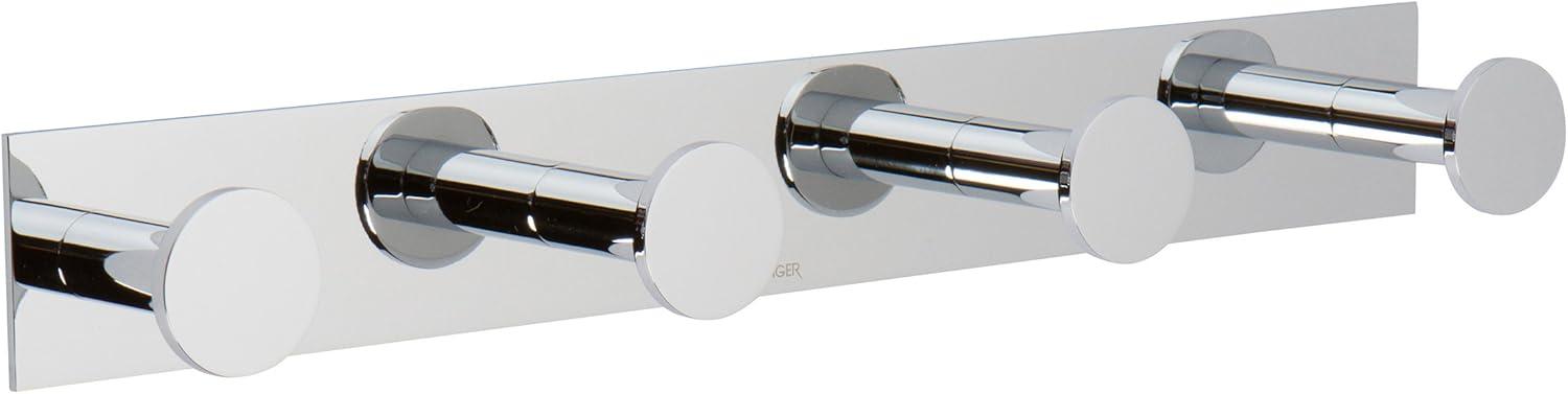 Polished Chrome Quadruple Robe Hook with Solid Brass Construction