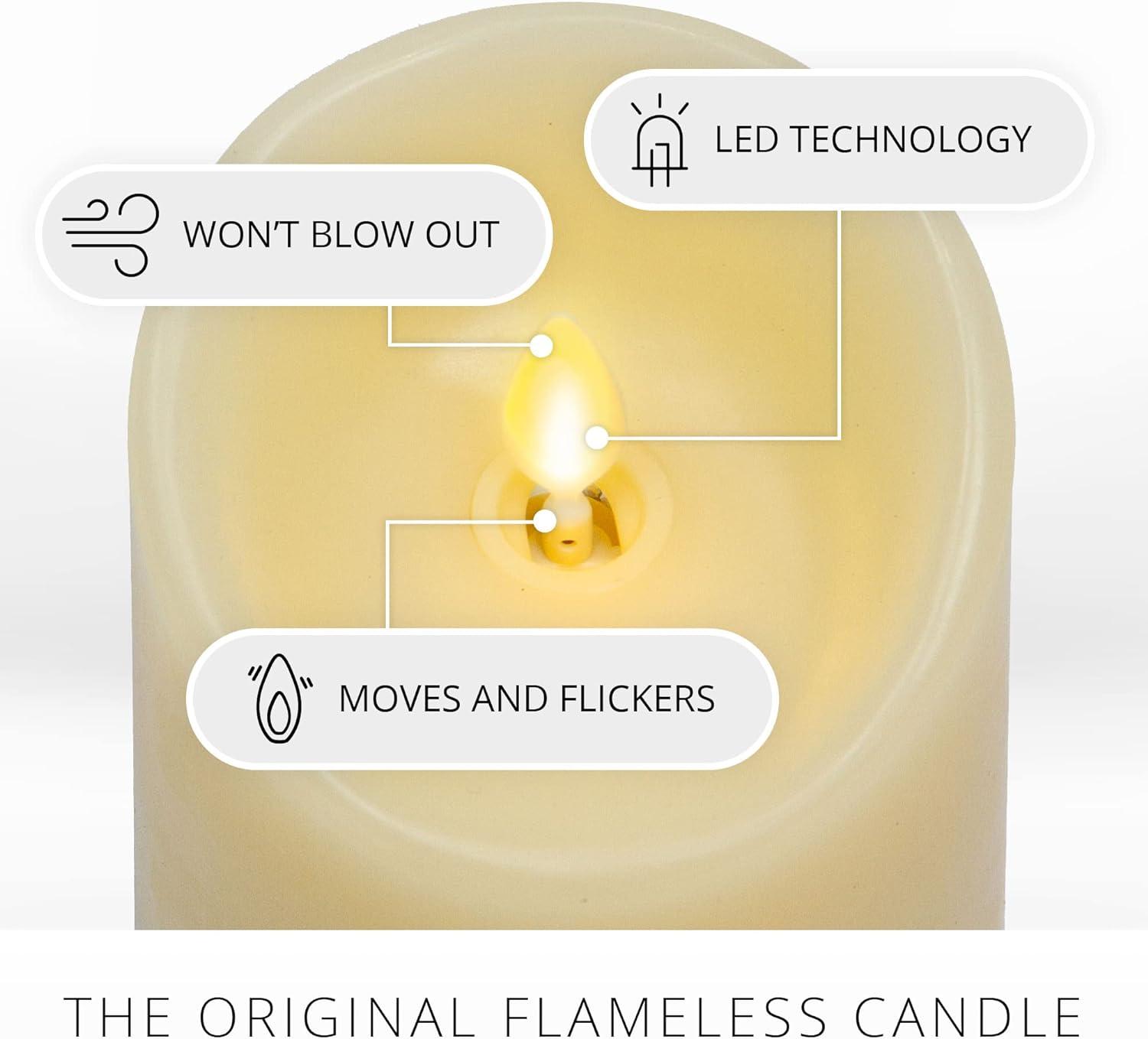 Ivory Scented Flameless LED Pillar Candle with Timer