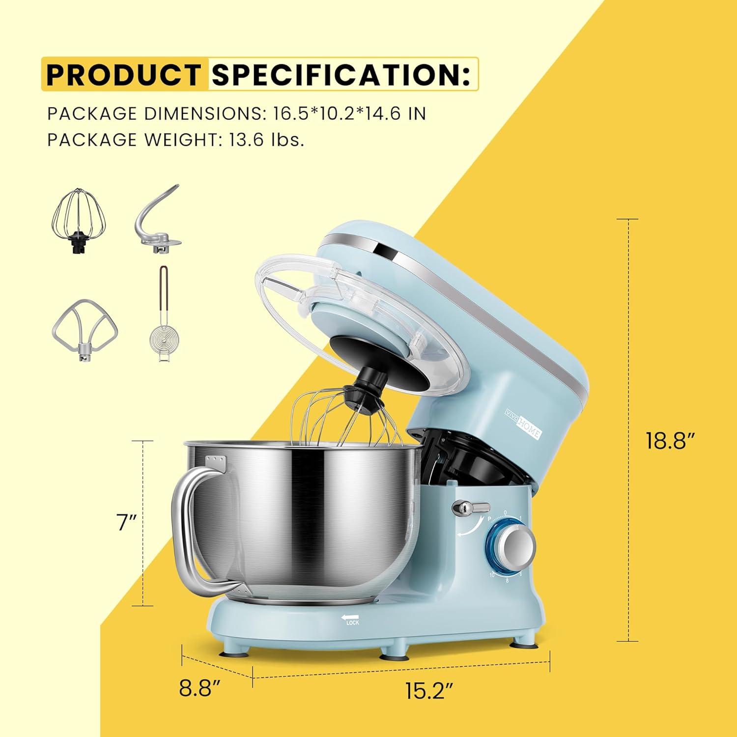 660W 10 Speed 6 Quart Tilt-Head Stand Mixer