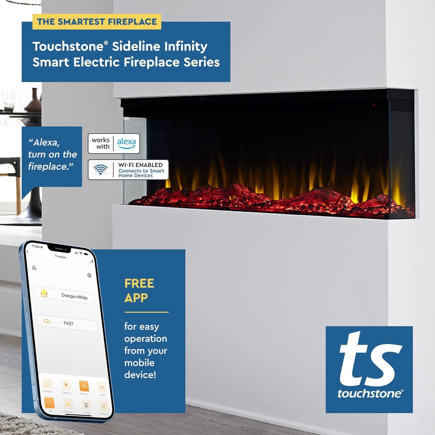 Sideline Infinity 3 Sided Smart Electric Fireplace