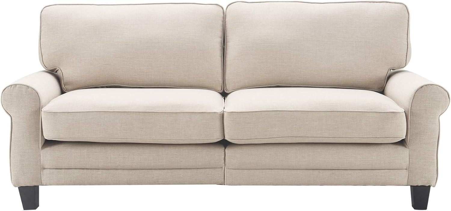 Serta Copenhagen 78" Sofa Couch for Two People with Pillowed Back Cushions and Rounded Arms