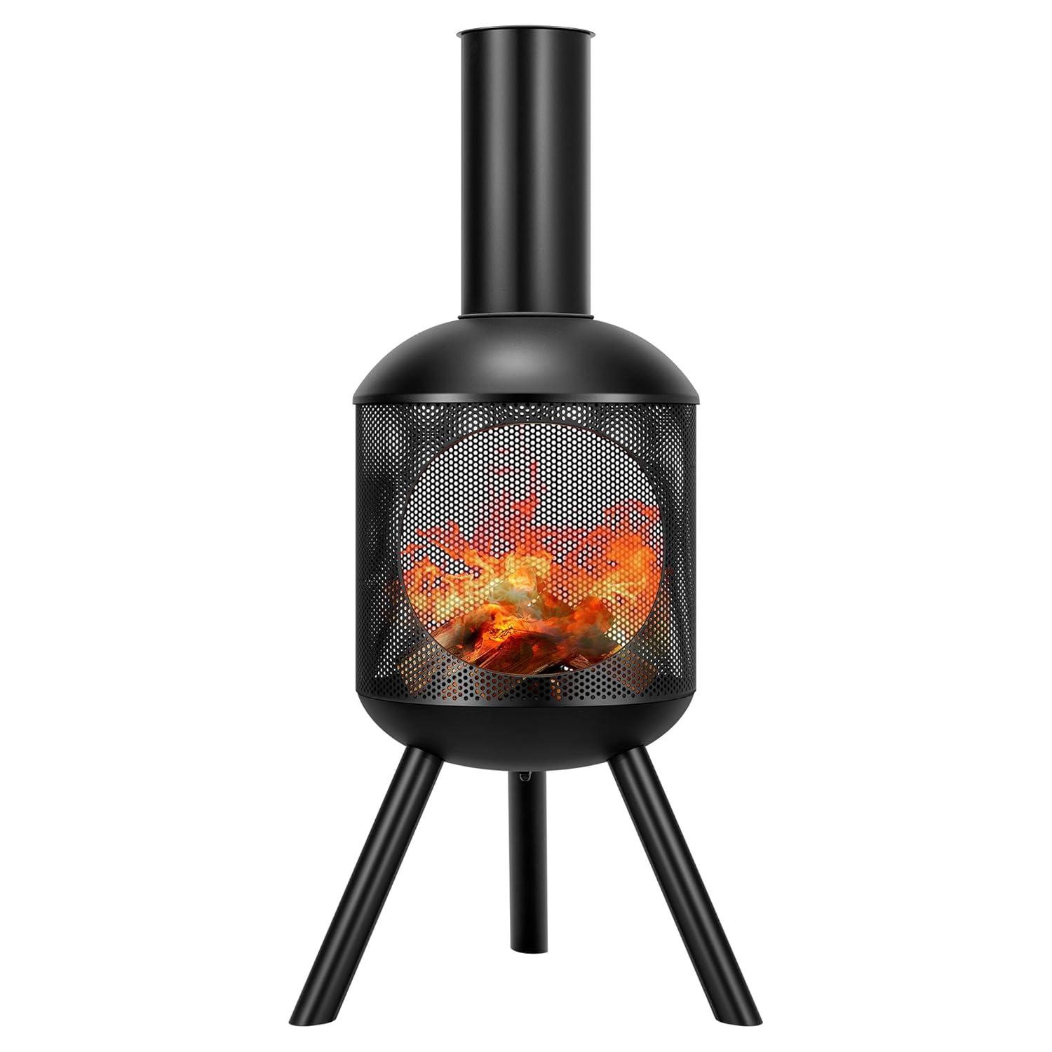 Romn 46.7'' H Steel Outdoor Chiminea