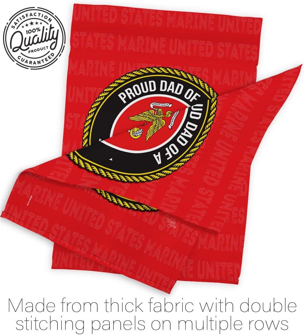 Breeze Decor G158518-BO Proud Dad Marines Garden Flag Armed Forces Marine Corps 13 x 18.5 in. Double-Sided Decorative Vertical Flags for House Decoration Banner Yard Gift