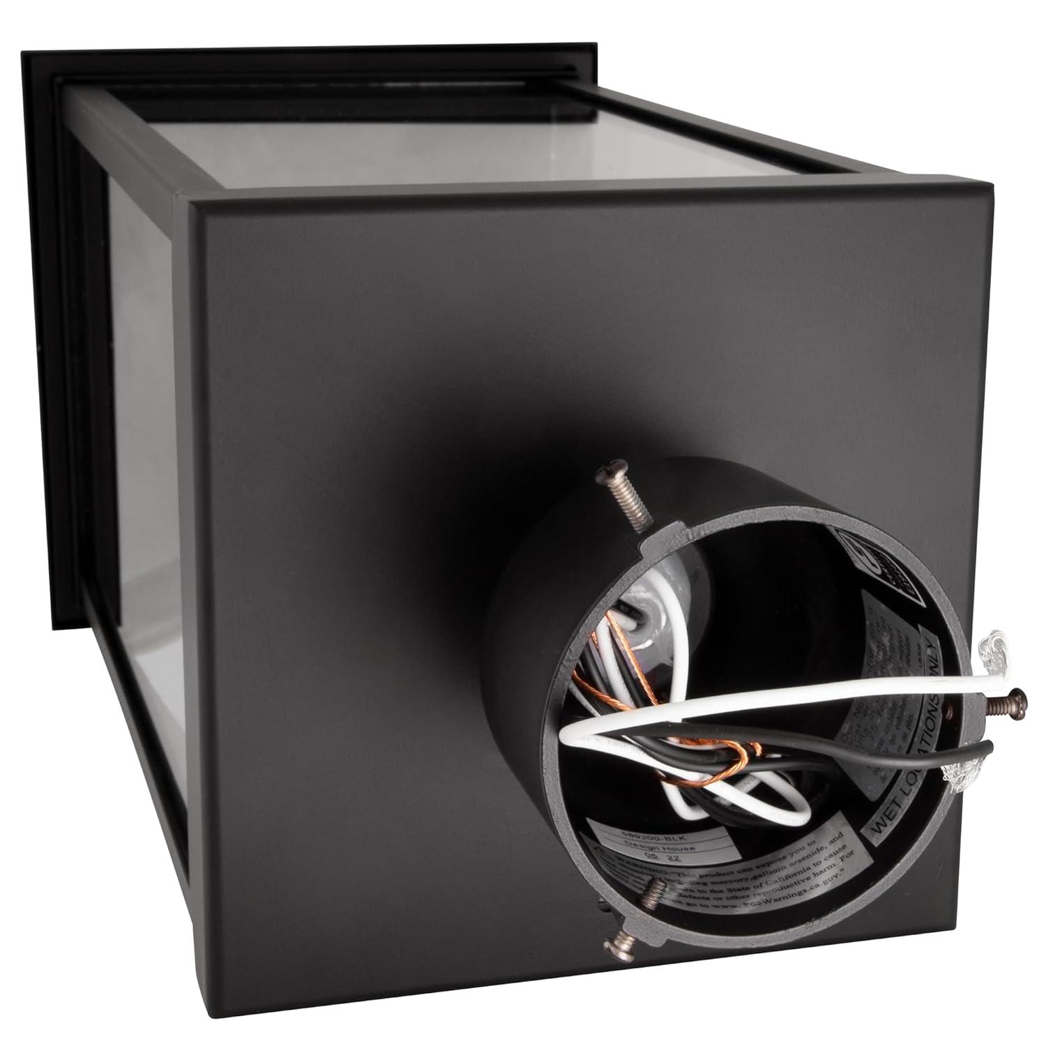 Design House 589200-BLK Mayfield Outdoor Post Top Light with Clear Glass Modern for Porch Entryway Patio, Black