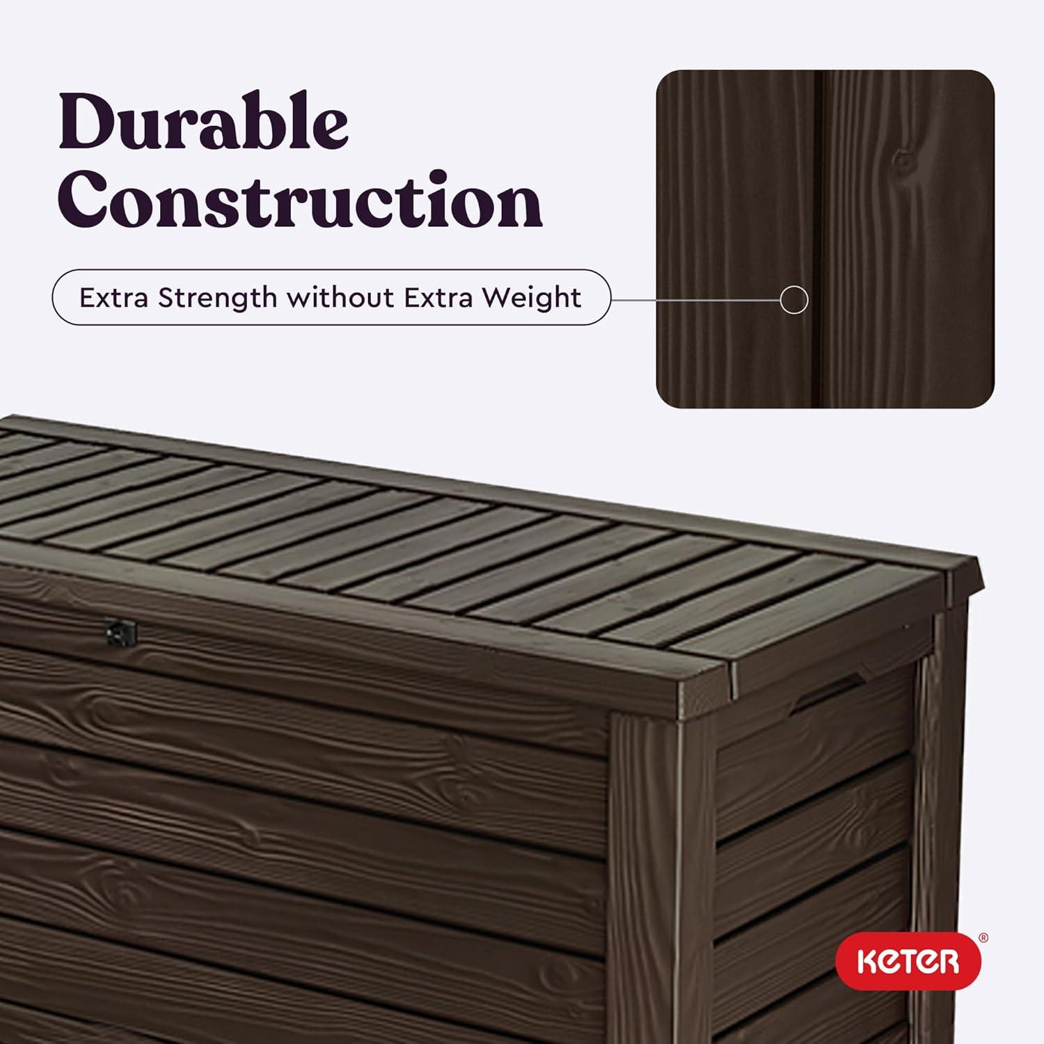 Keter Keter Westwood 150 Gallon Large Durable Resin Outdoor Storage and Organization Deck Box For Patio Furniture and Supplies