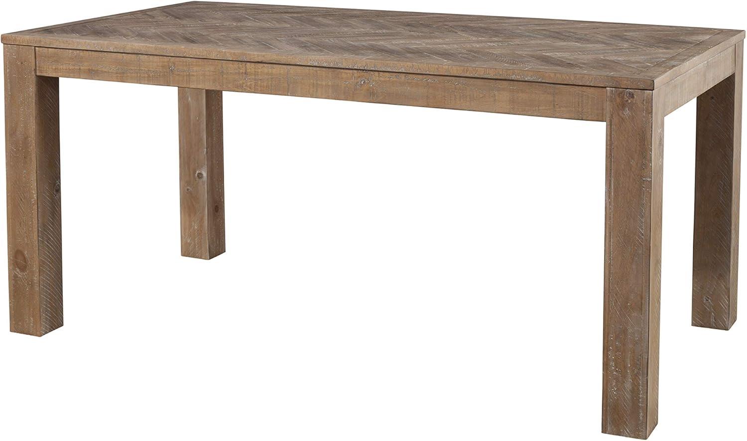 Reclaimed Pine Chevron 74" Rustic Dining Table in Weathered Natural