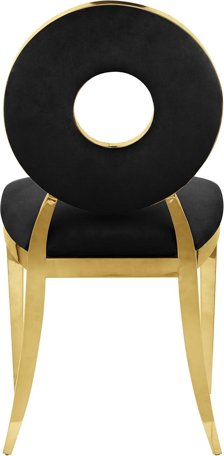 Meridian Furniture Carousel Black Velvet Dining Chair (Set of 2)