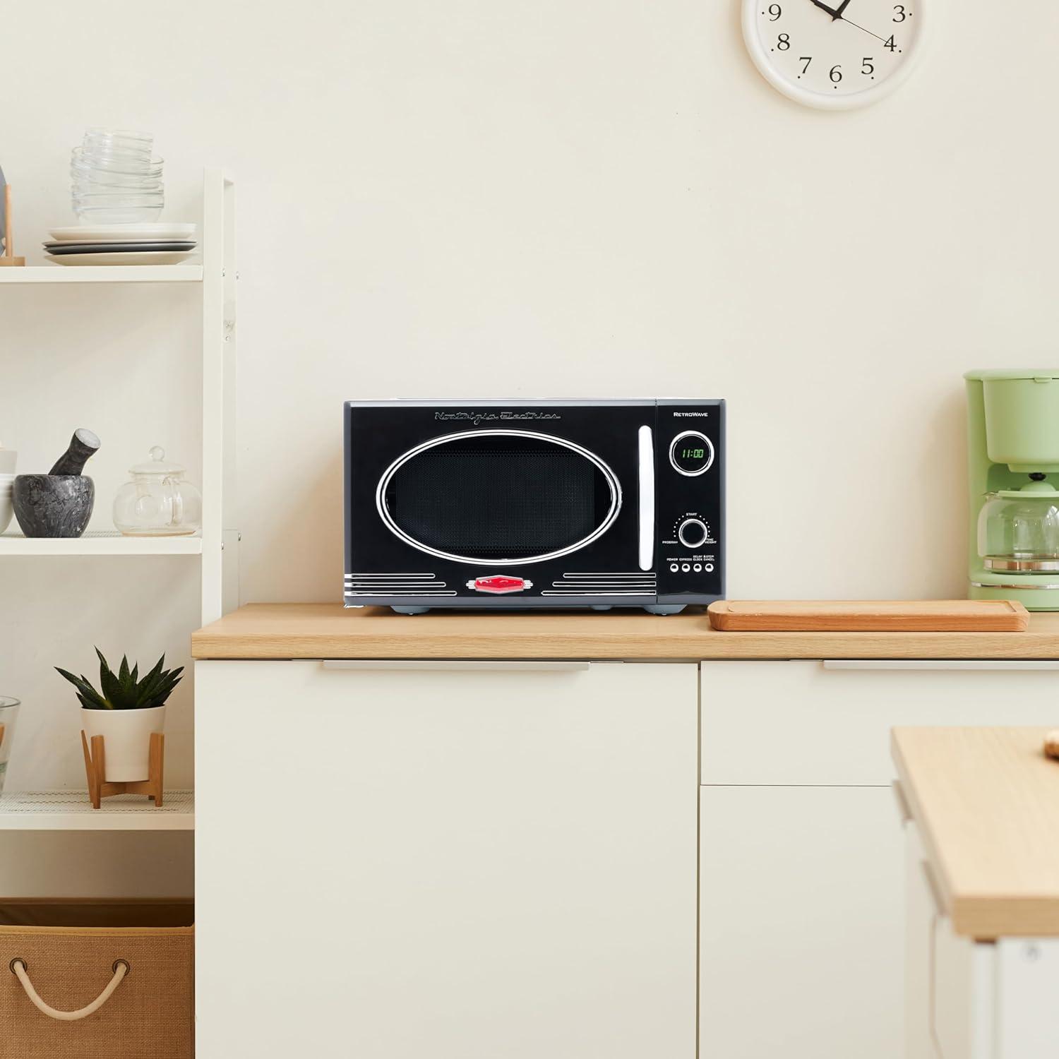 Nostalgia Retro 19" 0.9 cu ft. 800-Watt Countertop Microwave Oven