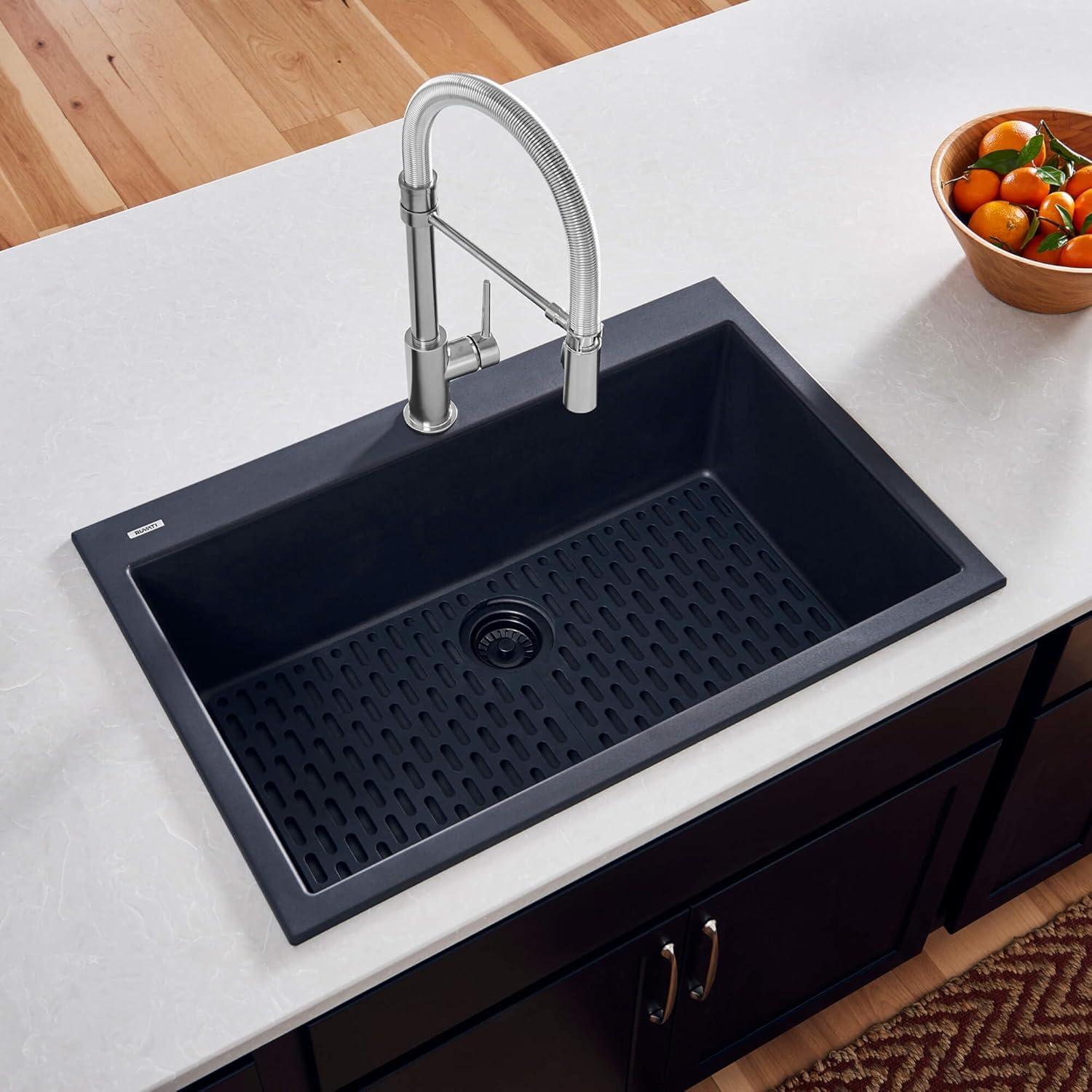 Ruvati 33 x 22 inch epiGranite Drop-in Topmount Granite Composite Kitchen Sink