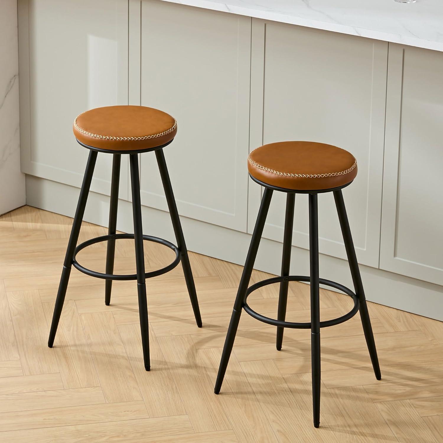 Swivel Backless Counter Height Bar Stools(Set of 2)