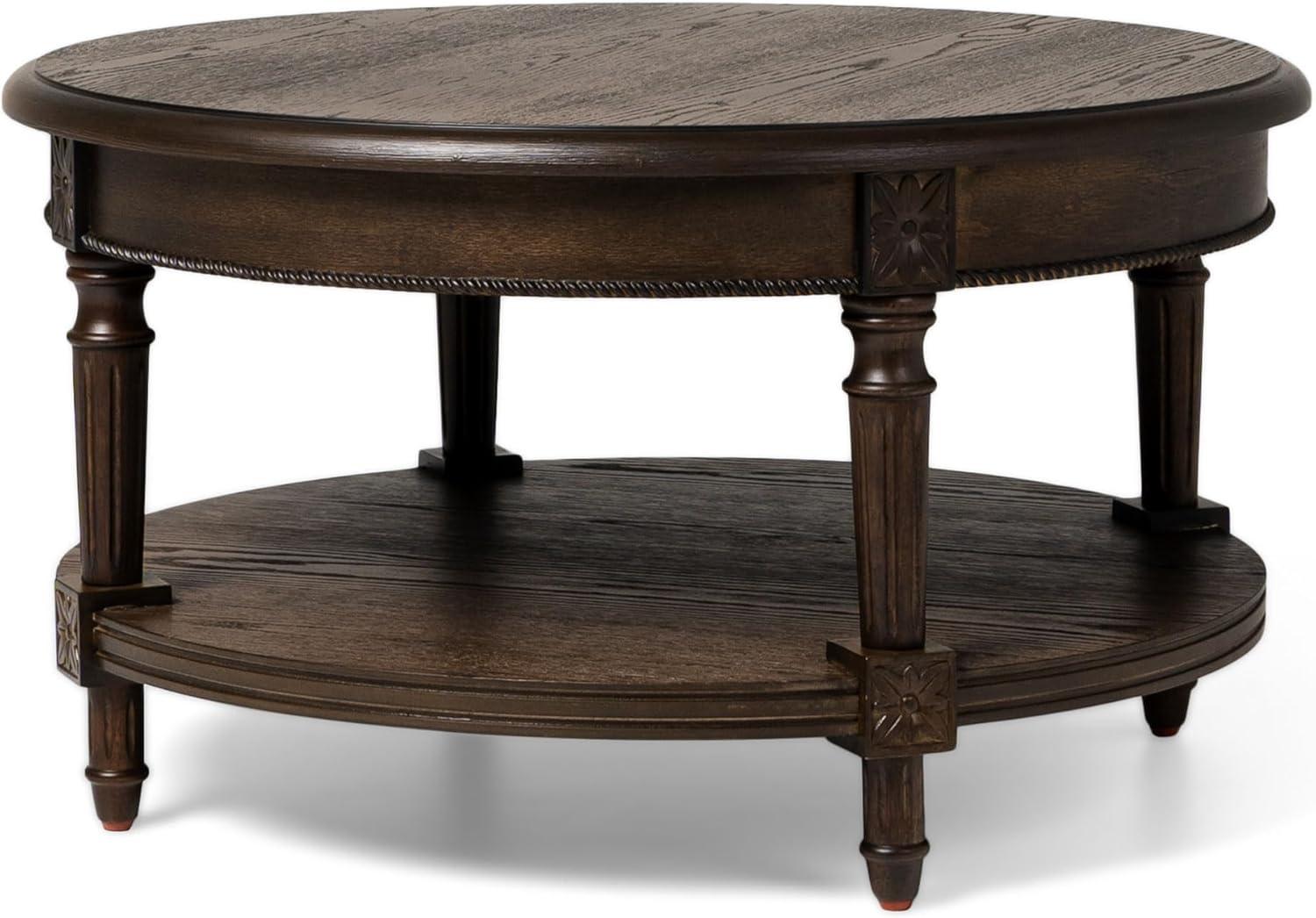 Maven Lane Pullman Traditional Round Wooden Coffee Table