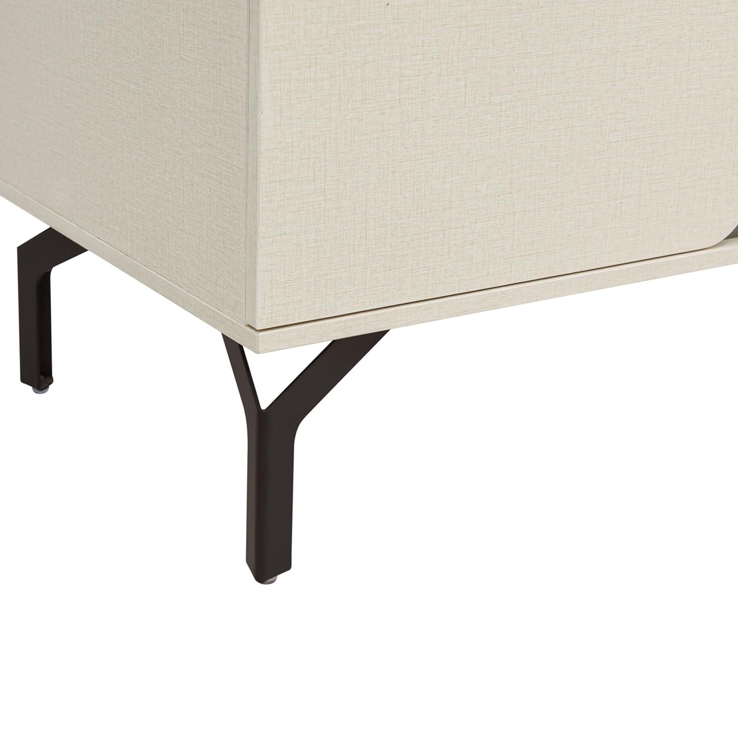 24/7 Shop at Home Elwin 60" Modern Sideboard Buffet, Storage Cabinet with Doors and Adjustable Shelves for Dining, Living Room, Kitchen, Entryway, Office, Cream Weave & Sage Green